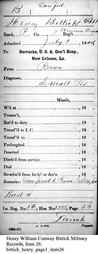 Henry W. C. Bittick Military Records Item 26